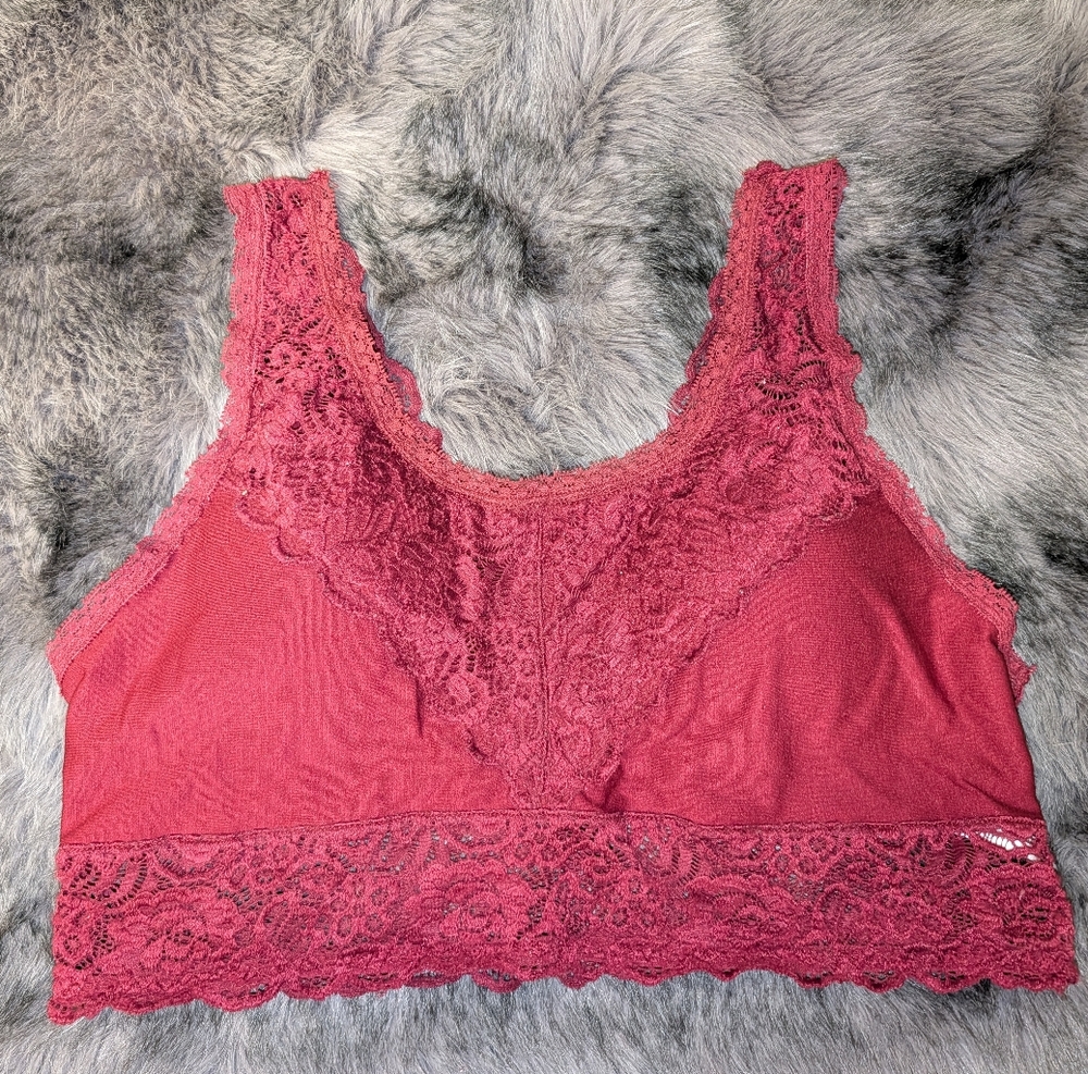Anemone Lace Bralette in Burgundy